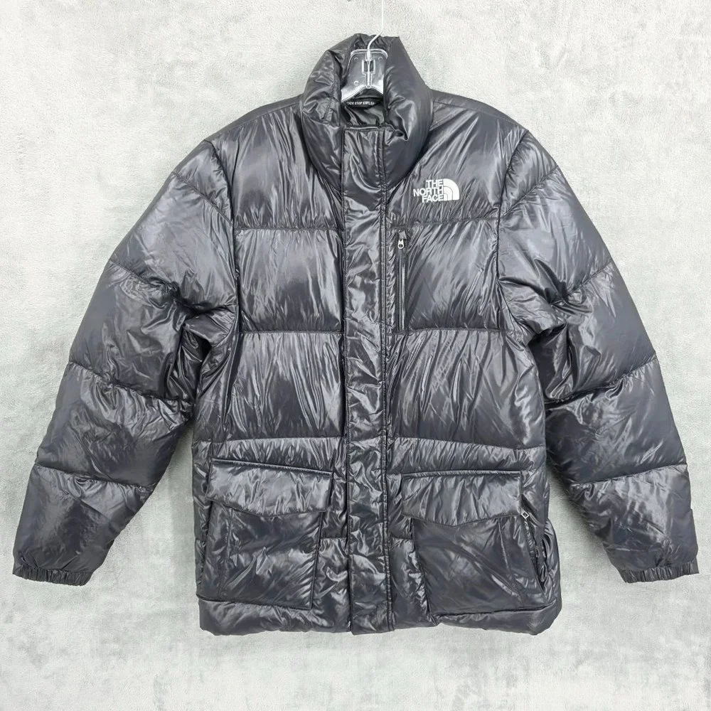 The North Face Nanuk Parka Mens Goose Down Puffer Jacket 600 Fill Shiny Black
